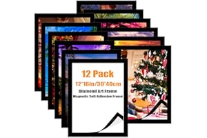 QUKLOGEN Diamond Art Frames 30x40cm,Magnetic Diamond Art Painting Canvas Frames 12"x16",PVC Self Adhesive Suitable for 12x16 inches Pictures for Home Office Wall Door Decor (12)