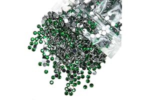 1550PCS 5mm Emerald Green Crystal Resin Rhinestones for Crafting Dark Green Flatback Stones Bulk SS20 Diamonds Crystals Gems 