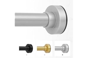 TVWOO Silver Short Shower Curtain Rod:Adjustable Heavy Duty Tension Shower Rods for Bathroom Kitchen Doorway,Brushed Nickel Iorn Non-Slip Small Spring Shower Tension Rod No Drill Easy Install,27-71"