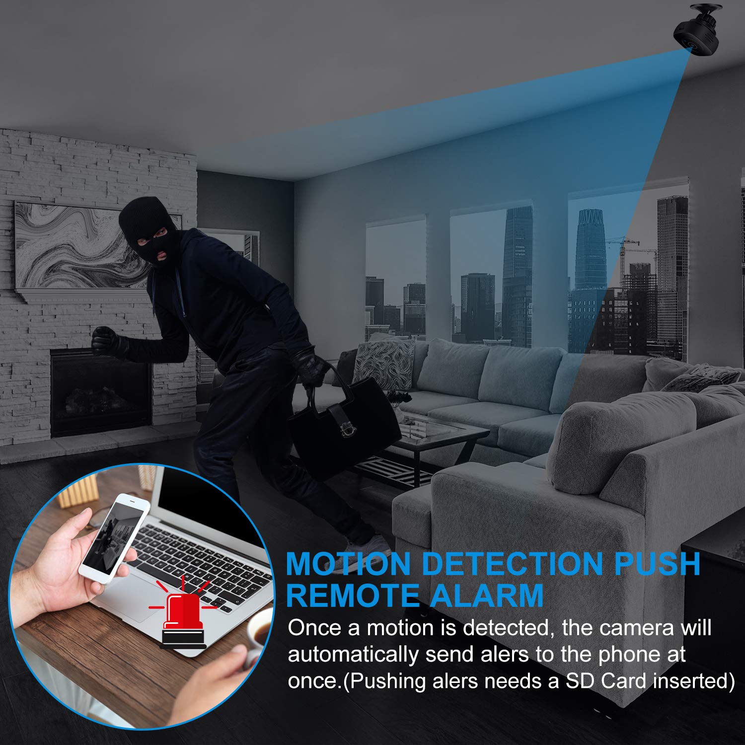 Mini Spy Camera Wireless Hidden WiFi Cameras, HD 1080P Live Streaming Small Nanny Camera with Night Vision and Motion Activated, Micro Security Body Cop Cam with Cell Phone APP for Home and Outdoor