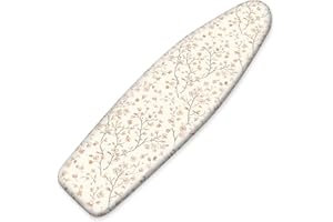 BVBOX Ironing Board Cover, Standard Size Iron Board Covers with Heavy Duty Adjustable Elastic Edges, Heatproof Ironing Board Covers for Smooth Ironing(Flowers, 15"x54")