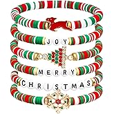 DUOCUO 6 Pack Christmas Bracelets for Women Girls Teens, Cute Xmas Gifts Party Jewelry, Festive Decorations Crafts Gifts (Christmas 2)