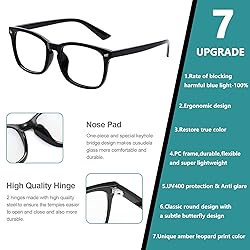 hunsquer Blue Light Blocking Glasses - Women/Men
