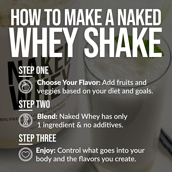 NAKED WHEY 1LB – ONLY 1 INGREDIENT, GRASS FED WHEY PROTEIN POWDER, NSF CERTIFIED, UNDENATURED, NO GMOS, NO SOY, GLUTEN FREE, STIMULATE GROWTH, ENHANCE RECOVERY – 15 SERVINGS
