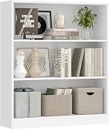 VASAGLE 3 Tier Bookcase with Adjustable Shelves 80x24x93 cm White LBC106T14