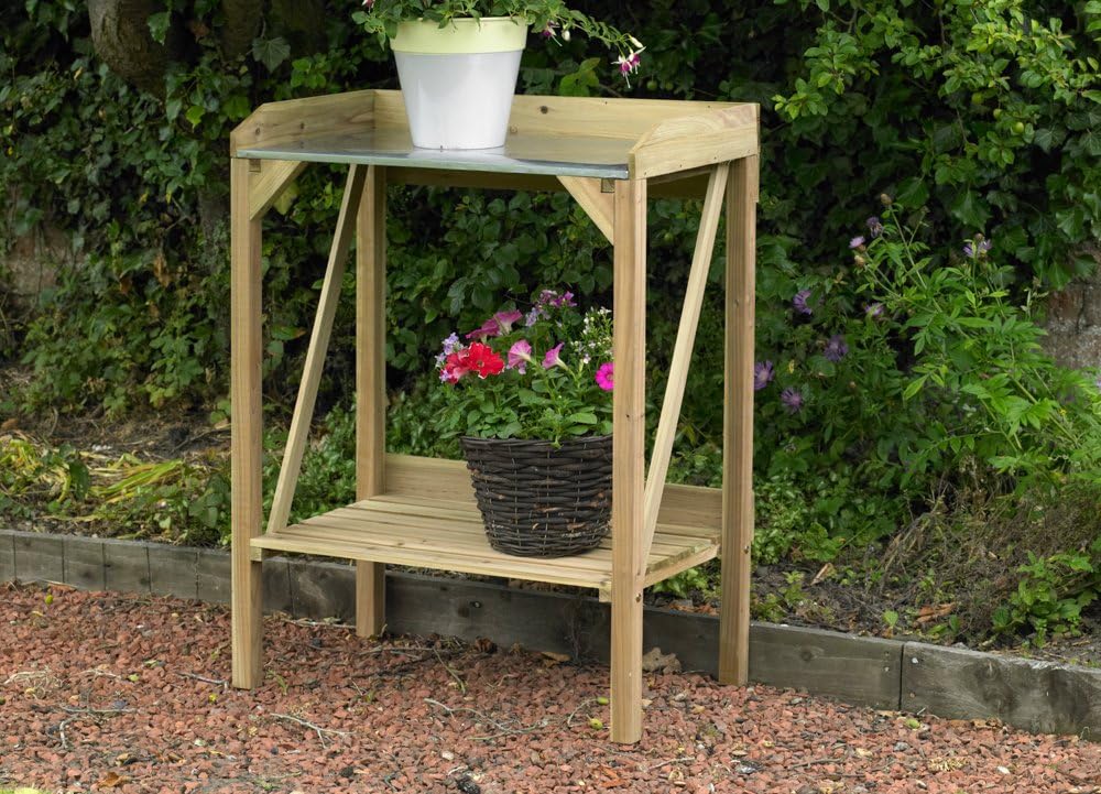 Kingfisher Wooden Potting Table - Durable Garden Workstation