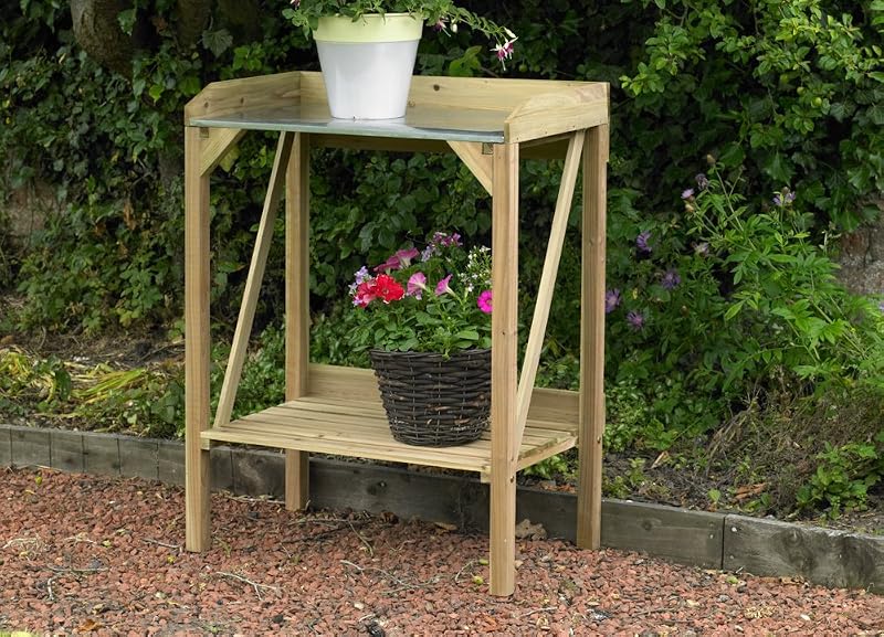 Kingfisher Wooden Potting Table - Durable Garden Workstation