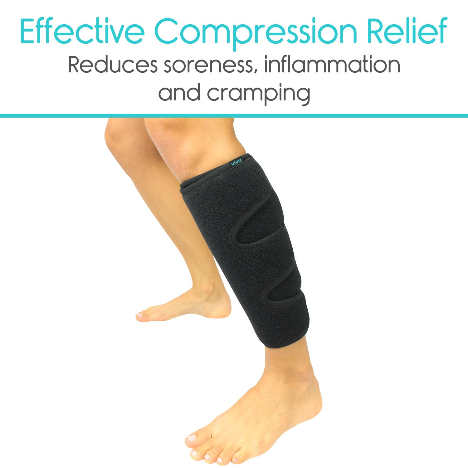 Vive Calf Brace Adjustable Shin Splint Support Lower Leg