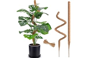 Health joy Moss Pole, 2x45 inch Bendable Moss Pole for Plants Monstera, Handmade Plant Sticks Support to Train Indoor Plants 