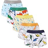 CHUNG Toddler Little Boys Underwear Soft Cotton Boxer Briefs 2-11Years Dinosaur Pack for Pupil Kindergarten Kids