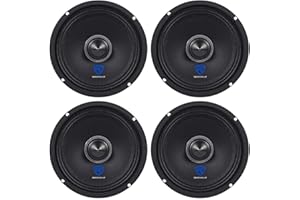 Rockville RXM64 6.5-in 600W Total 4-Ohm mid-bass Driver car Audio Speakers, 150W peak/75W RMS per Speaker, Kevlar Cone Reinforced Pulp, for Door installations and Custom Systems, 4-Piece