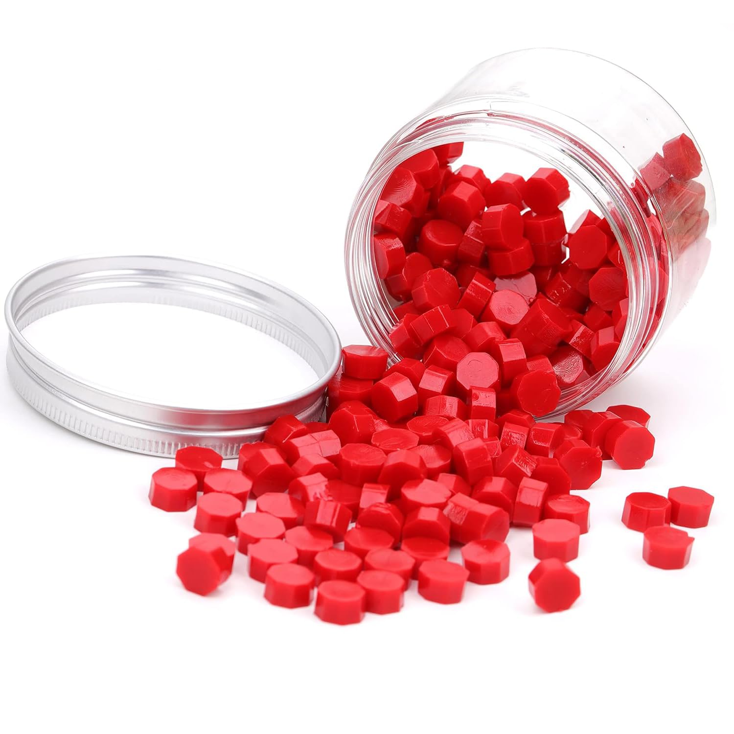 ieron 200 Pieces Octagon Sealing Wax Beads Sticks Sealing Wax Beads for Wax Stamp Sealing, Ideal for Sealing Letters, Envelopes, Wedding Invitations, Snail Mails(Red)