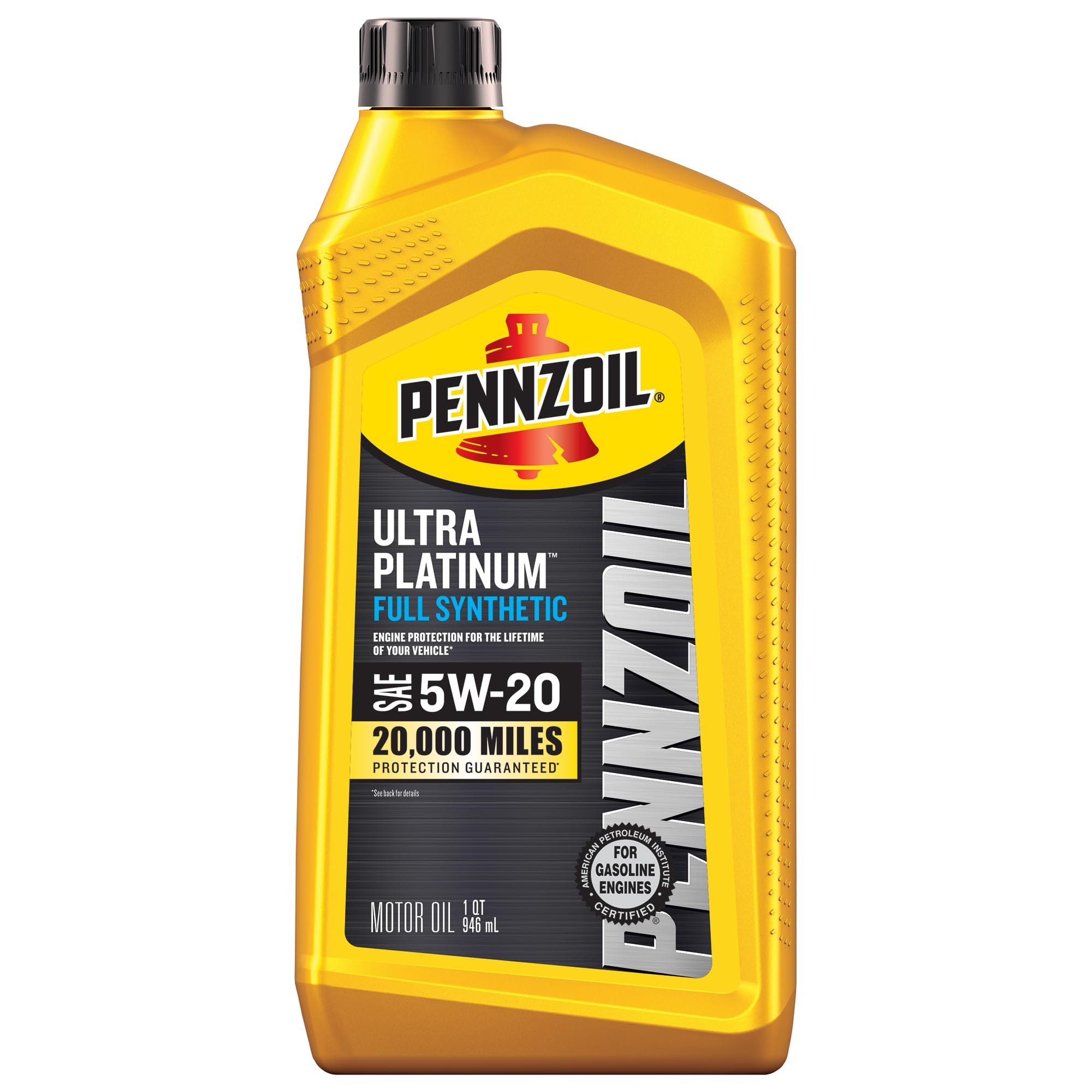 Aceite de motor Pennzoil Ultra Platinum totalmente sintético 5W-20, 1 cuarto de galón