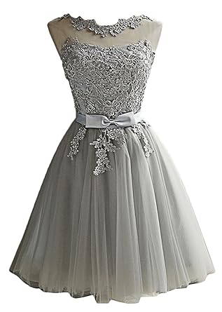 Scothen Damen Brautjungfern Kleid Festliches Kleid Hochzeitsfeier Ballkleid Sheer Rock Perlstickerei Applikationen Tüll Abiba