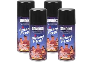 SONDIKO Butane Refill 75ml 4 Pack, Premium Butane Fuel Refill, Butane Fuel Canister for Torch Lighter, Kitchen Torch, Butane Torch
