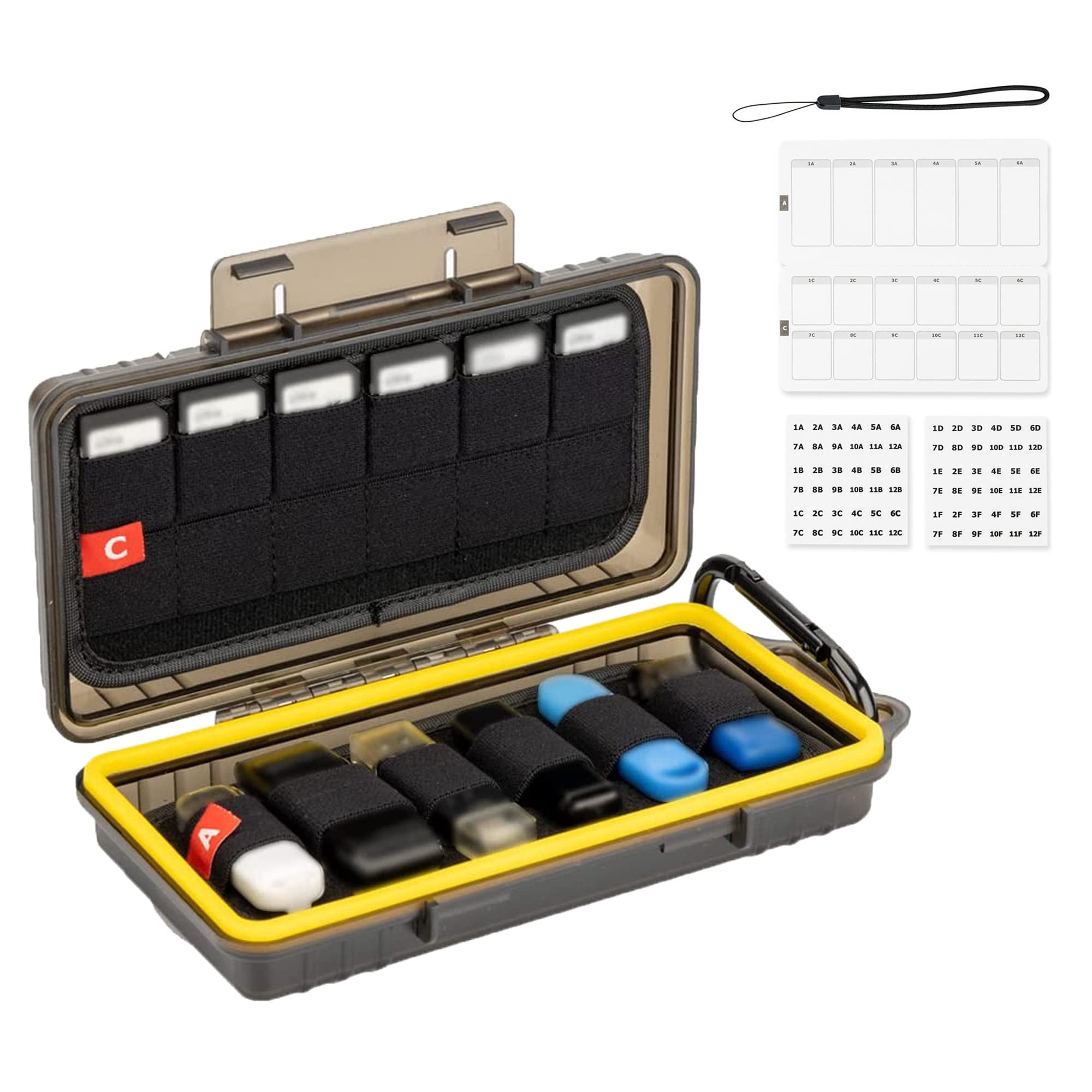 Hard USB Flash Drive Stick Memory Card Storage Case for USB Flash SD CFexpress Type A Card, Nintendo Switch (NS) PSV PS Vita Game Card Water-Resistant Carrying Case Box Organizer Storage (24 Slots)