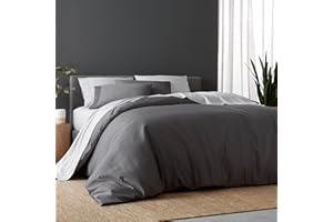 DOZ BY SIJO DOZ Duvet Cover Set, 100% Viscose derived from Bamboo, Organically Grown, Buttery Soft, Cooling Duvet Covers, High GSM, 1 Duvet Cover and 2 Pillowcases, 90"x90" (Storm, Full/Queen)