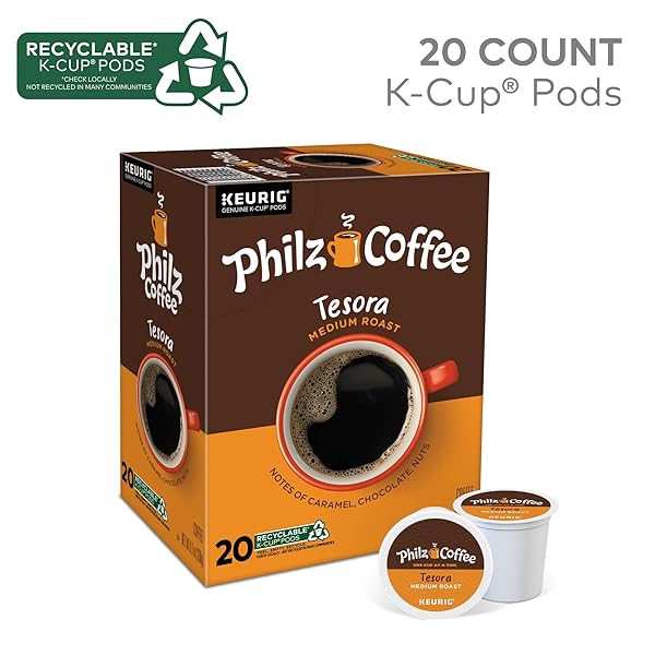 PHILZ COFFEE TESORA K-CUP® POD COFFEE, SINGLE SERVE KEURIG® K-CUP® PODS, MEDIUM ROAST COFFEE, 20 COUNT