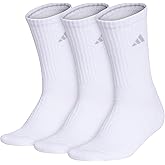 adidas womens Cushioned Crew Socks (3 Pairs) Durable & Comfortable