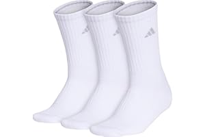 adidas womens Cushioned Crew Socks (3-pair) With Arch Compression