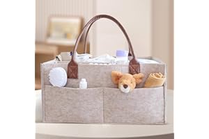 WVSAFV Baby Diaper Caddy Organizer, Large Capacity Minimalist Portable Storage for Diapers, Nursery Diaper Caddy for Diapers & Wipes, Stylish Nursery Decor, Best Gift for Baby Shower