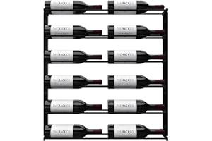 Horizon Wall Mounted Wine Rack – 12 Bottle Metal Wine Storage Display – Modern Horizontal Wall-Mount Organizer – Kitchen, Bar