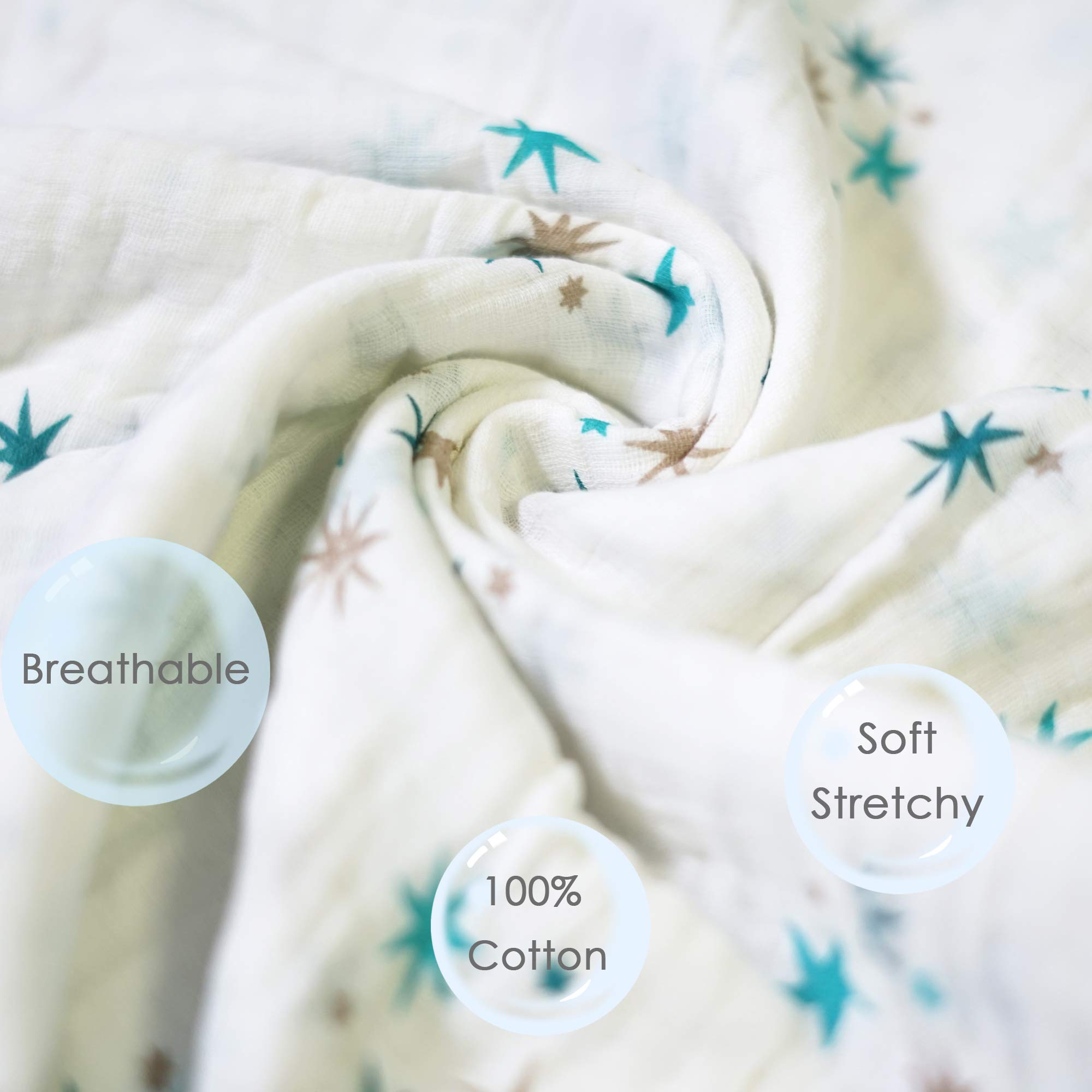 CozyWay Baby Muslin Swaddle Blankets – Baby Cotton Blanket Boys/Girls/Unisex 4 Pack, Swaddle Wrap, Receiving Blankets, Bath Towel, Newborn Shower Gifts, 47x47 (Undersea World)