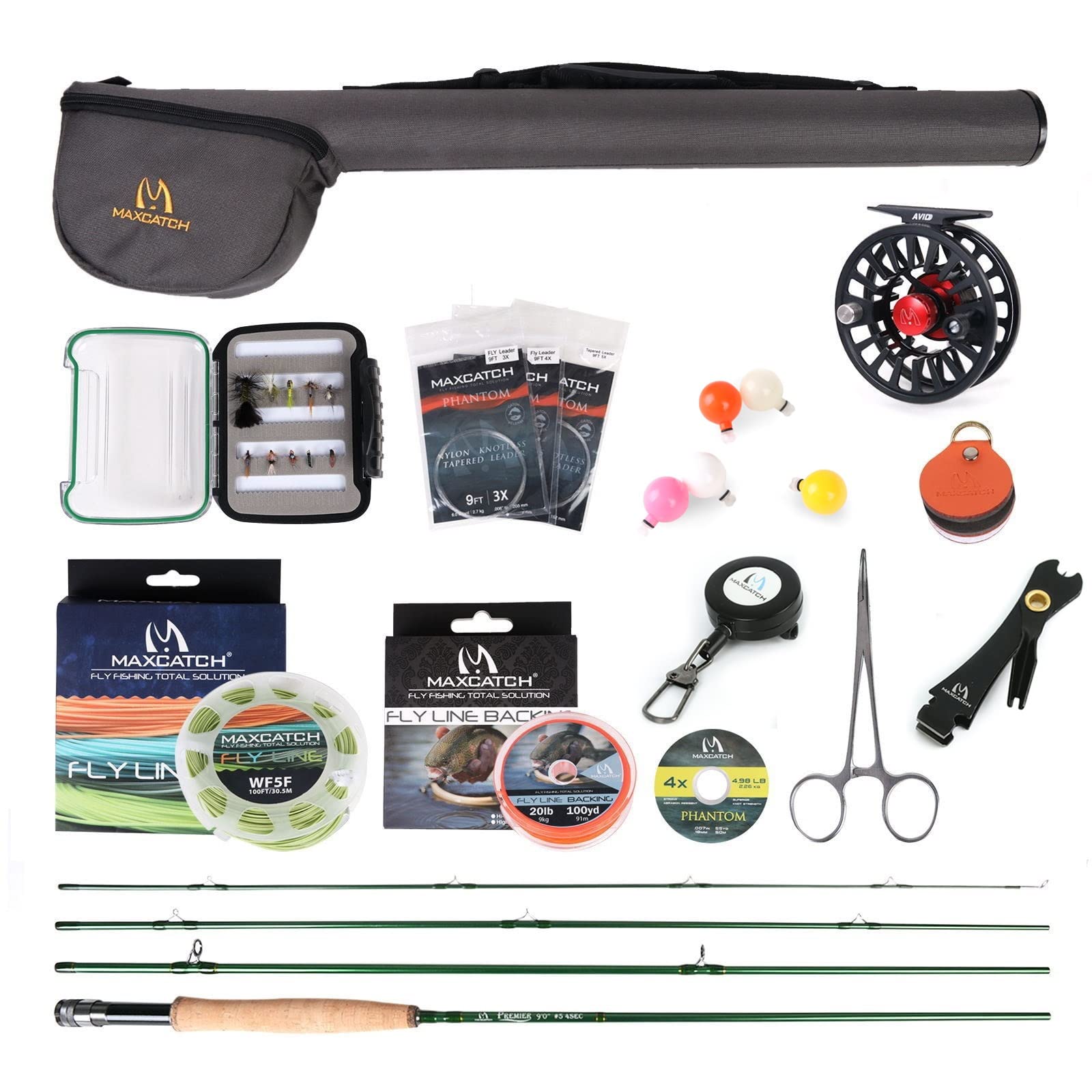 Photo 1 of M MAXIMUMCATCH Maxcatch Premier Fishing Rod and Reel Combo Complete 9' Fishing Outfit (5 wt -9' Half-Handle Rod,5/6 Reel)