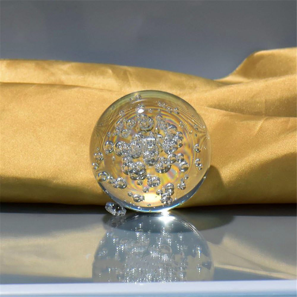 qianyue Crystal Glass Marbles Water Fountain Bubble Ball feng Shui Decorative Glass Balls Home Indoor Water Fountain Figurines (60mm): Home & Kitchen