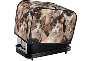 Cat Kitten Toaster Cover 2 Slice, Colorful Toaster Cozy with Pocket Stain Resistant Dustproof Kitchen Small Appliance Protect