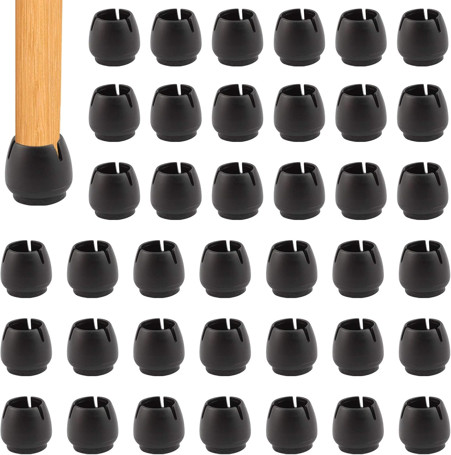 40Pcs Black Chair Leg Caps Floor Furniture Protection Covers Table