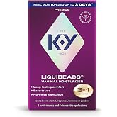 K-Y Liquibeads Vaginal Moisturier, 6 Vaginal Suppositories with Applicators | Silicone-Based Formula, No Hormones or Parabens, Compatible with Latex &amp; Polyisoprene &amp; Polyurethane Condoms