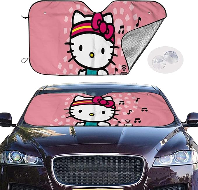 Car Windshield Sunshade HelloKitty Sun Heat Shield Shade UV Ray Visor