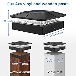 Peasur 2 Packs 4x4 Solar Post Cap Lights