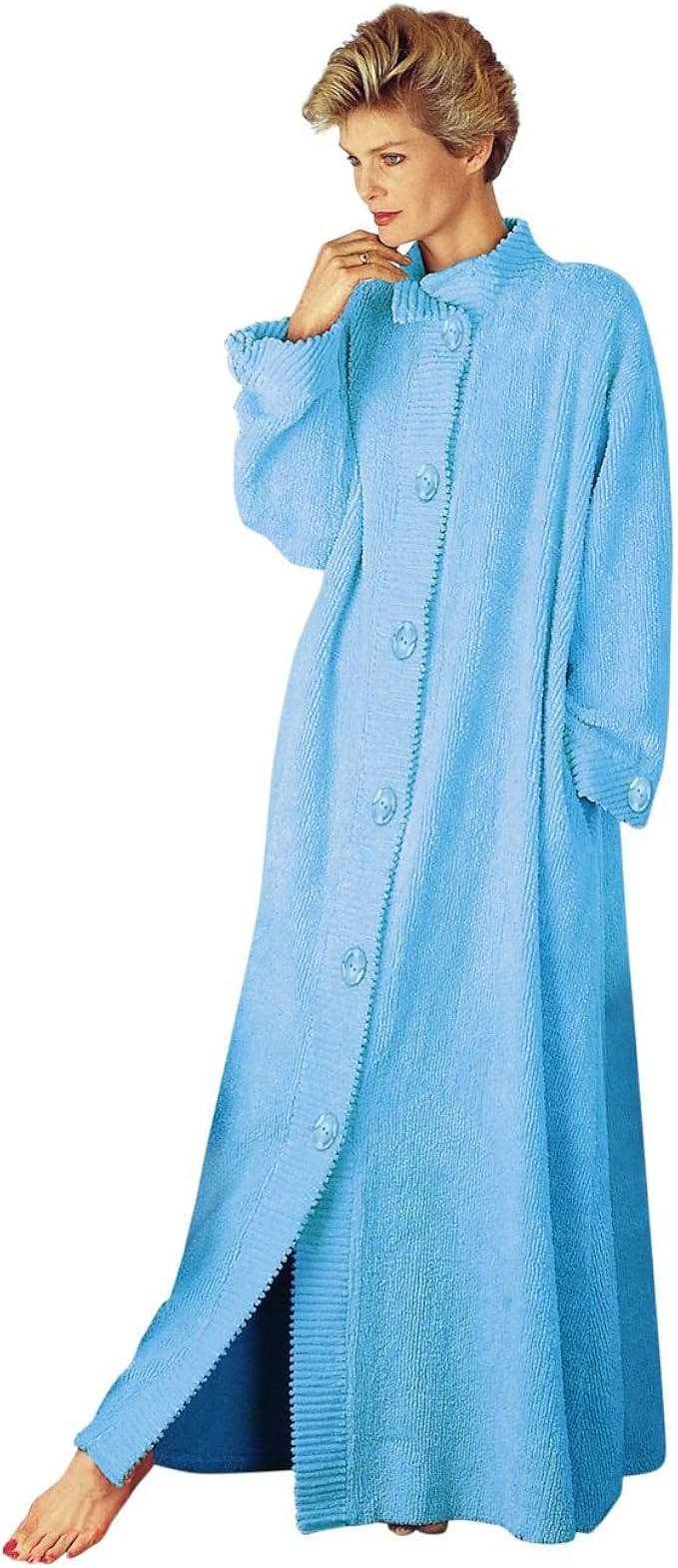 Draper's & Damon's Brownstone Studio Women's Chenille Robe XL Blue at