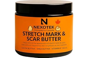 NexoTek Intensive Stretch Mark Butter 120ml – Hydrating Belly & Body Cream for Pregnancy, Fitness and Weight Change – Nourish