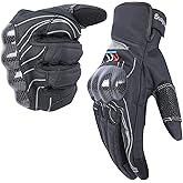 shamofeng Motorcycle Leather Gloves for Men and Women with Carbon Knuckles Riding Dirt Bike Glove