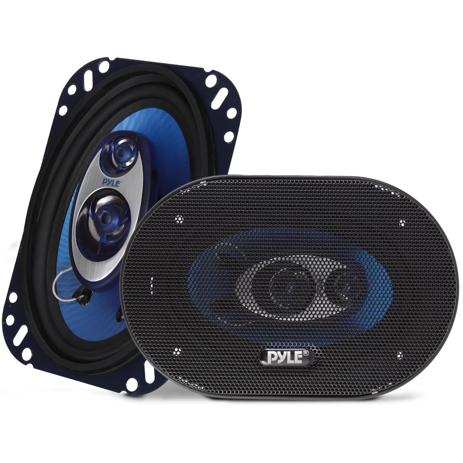 Photo 1 of Pyle 4'' x 6'' Three Way Sound Speaker System - Pro Mid Range Triaxial Loud Audio 240 Watt per Pair w/ 4 Ohm Impedance and 3/4'' Piezo Tweeter for Car Component Stereo PL463BL
