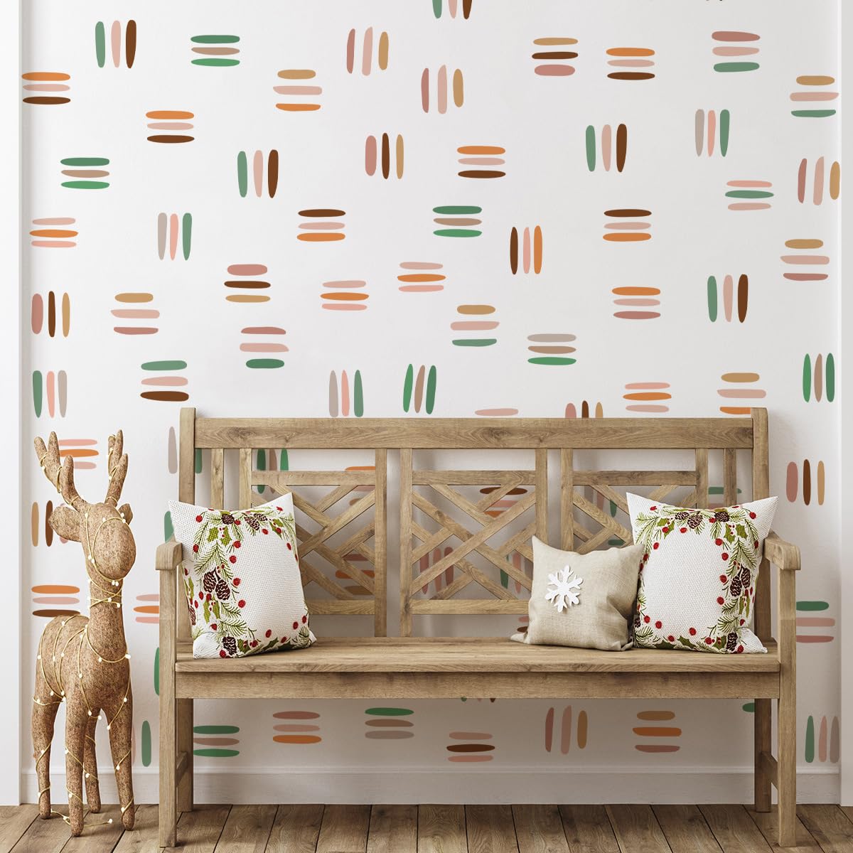 Runtoo Boho Line Wall Decals Modern Abstract Geometric Wall Art Stickers Window Clings for Living Room Bedroom Nursery Office Home Decor