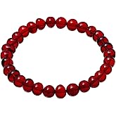 Amber by Mazukna Natural Baltic Amber Bracelet for Women and Men – Stretch Wristband with Polished Cube Beads, Lightweight Unisex Jewelry Gift for Daily and Casual Wear