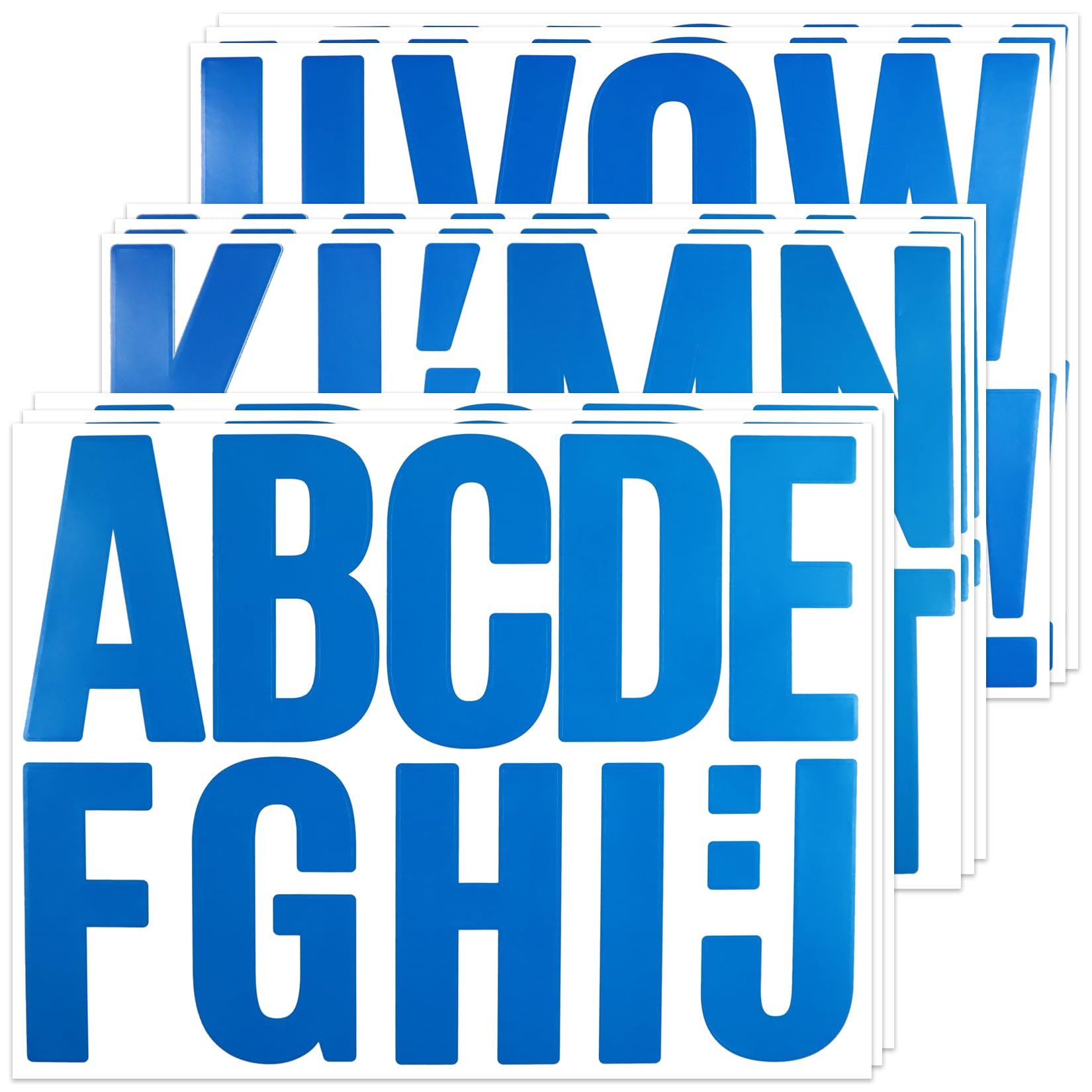 Photo 1 of BINLINHONGO 99 Large Alphabet Stickers, 9 Sheets 4 Inch Self-Adhesive Vinyl Letters Sticker Decals for Mailbox, Door, Truck, Windows, Suitable for Indoor and Outdoor - Blue