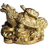 Feng Shui Brass Distinctive Dragon Turtle/Tortoise Statue Home Decor Collection