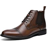 Men's Chelsea Dress Boots Comfortable Leather Slip On Ankle Boots For Casual & Formal Occasions