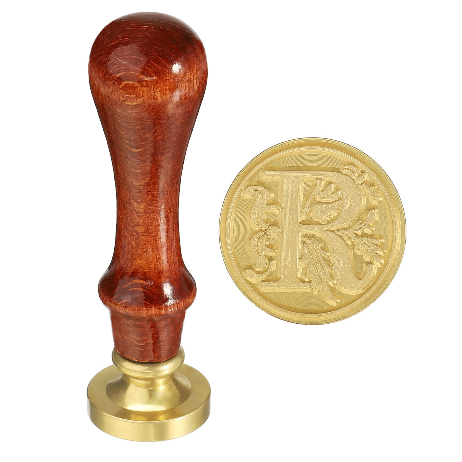 YOKIVE Alphabet Wax Seal Stamp, Letter Stamper with Removable Handle Head Decorate Postcards, Great for Festivals, Weddings (Golden, Red, Letter R)