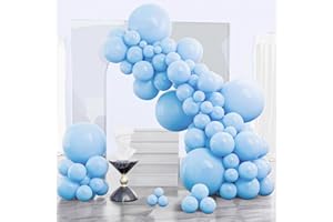 PartyWoo Blue Balloons 140pcs Different Sizes of 18 12 10 5 Inch Balloon Arch Kit Garland for Birthday Gender Reveal Boy Baby