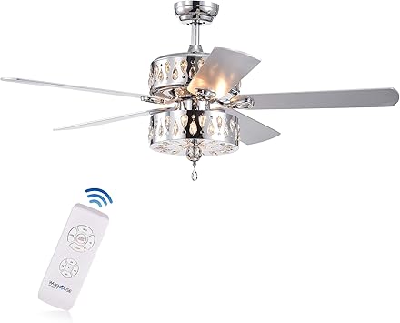 Warehouse Of Tiffany Cfl 8361remo Ch Ticuna Chrome And Crystal 52