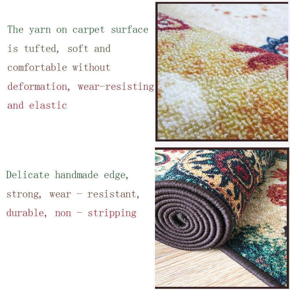 Boho Area Rugs Retro Floral - MeMoreCool Home Living Mats Protective Decorative Carpets 1PC 16 X 24 Inch
