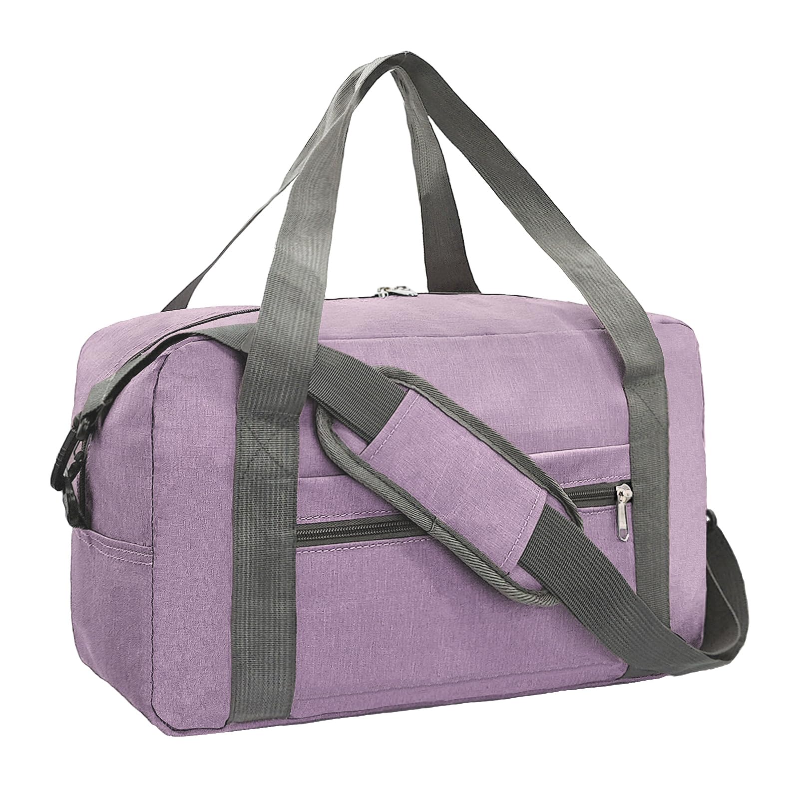 Photo 1 of 15 Inch Small Carry On Bags for Airplanes Spirit Airlines Personal Item Bag Underseat Foldable Travel Duffle Gym Bags for Women Men(20L,Purple)