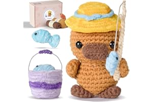 Gipony Crochet kit for Beginners，Knitting kit，Equipped with Step-by-Step Video tutorials, Adult Junior Crochet kit,Crochet Animals kit，Crochet kit Platypus