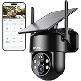 LITYMOL 2K 2.4g WiFi Security Cameras Wireless Outdoor, 360° View Solar Cameras for Home Security, Color Night Vision, AI Detection, 2-Way Audio, Spotlight Siren Alarm, SD/Cloud Storage